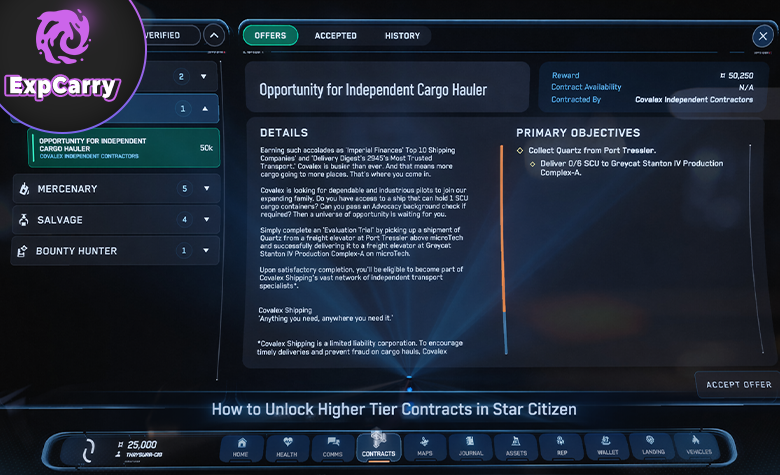 How to Unlock Higher Tier Contracts in Star Citizen