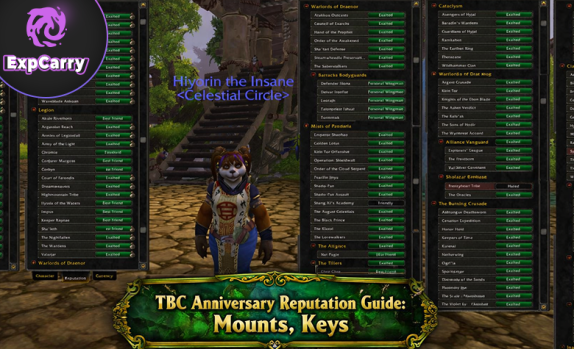 TBC Anniversary Reputation Guide: Mounts, Keys