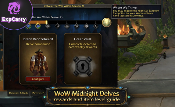 WoW Midnight Delves rewards and item level guide