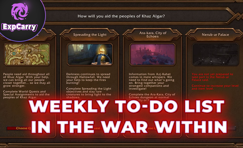 Weekly To-Do List in The War Within