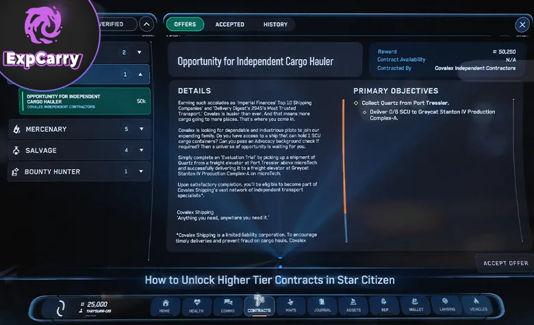Star Citizen Leitfaden für höherstufige Verträge (4.8): Schnellere Transporte freischalten Star Citizen Leitfaden für höherstufige Verträge (4.8): Schnellere Transporte freischalten