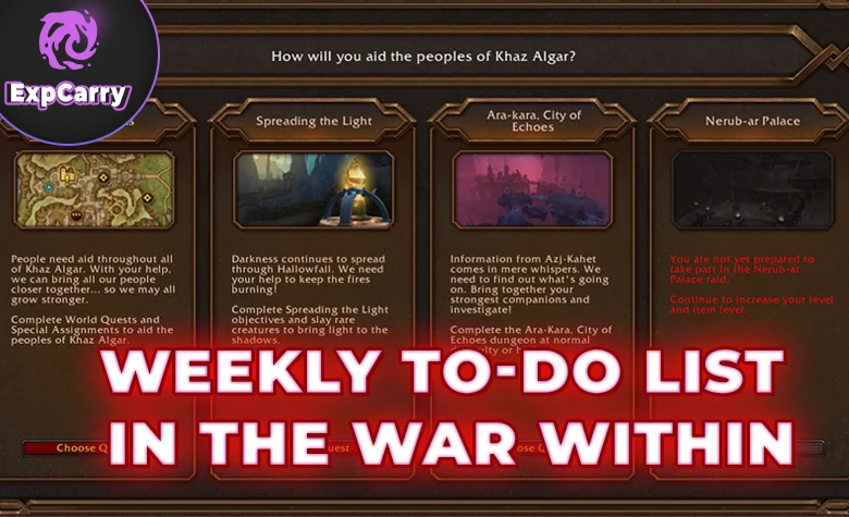 Weekly To-Do List in The War Within Weekly To-Do List in The War Within