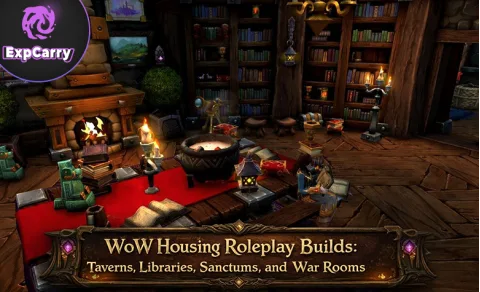 Construcciones de rol en WoW Housing: tabernas, bibliotecas, santuarios y salas de guerra
