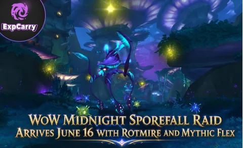 La banda Sporefall de WoW Midnight llega el 16 de junio con Rotmire y el modo mítico flexible