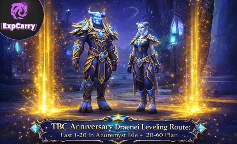 Ruta de leveo draenei en TBC Anniversary: del 1 al 20 rápido en Azuremyst Isle y plan del 20 al 60