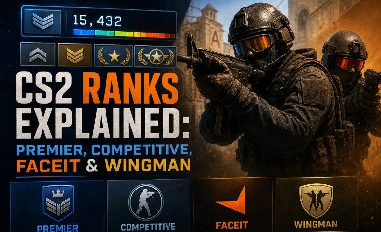 CS2 Ranks Explained: Premier, Competitive, FACEIT & Wingman