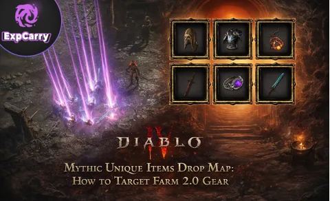 Mapa de drops de objetos únicos míticos de Diablo 4: cómo farmear equipo 2.0 de forma selectiva