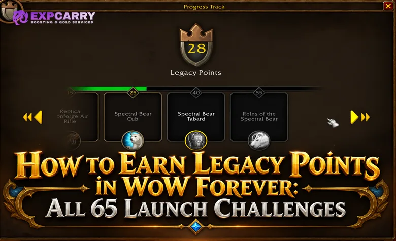 Comment gagner des points Héritage dans WoW Forever : les 65 défis du lancement