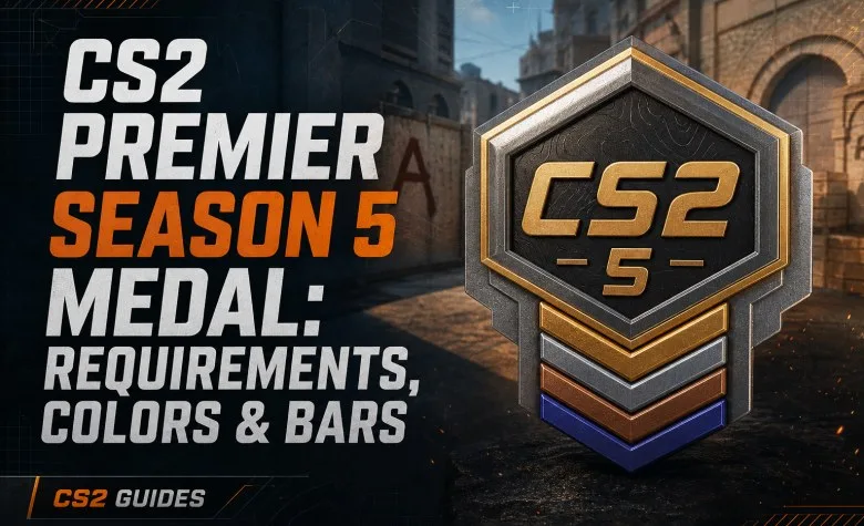 CS2 Premier Season 5 Medal: Requirements, Colors & Bars CS2 Premier Season 5 Medal: Requirements, Colors & Bars