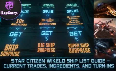 Vaisseaux et récompenses Wikelo dans Star Citizen : liste des échanges et prérequis