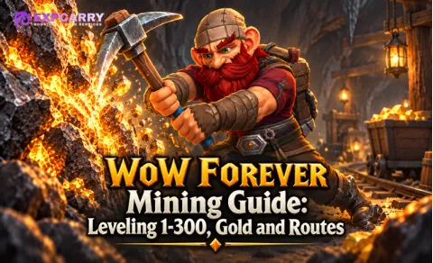 Guía de Minería de WoW Forever: progresión 1-300, oro y rutas