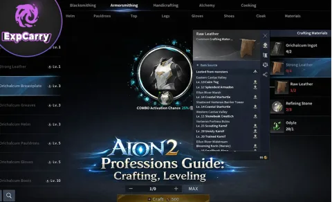 Guía de profesiones de Aion 2: fabricación y progresión