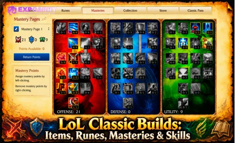 LoL Classic Builds : objets, runes, maîtrises et sorts