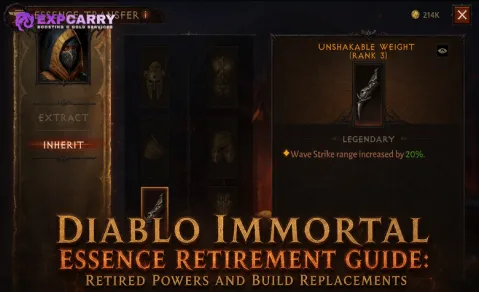 Guía de retirada de esencias de Diablo Immortal: poderes retirados y sustitutos para builds