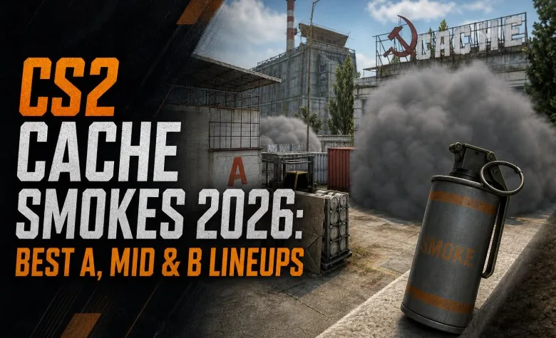 CS2 Cache Smokes 2026: Best A, Mid & B Lineups