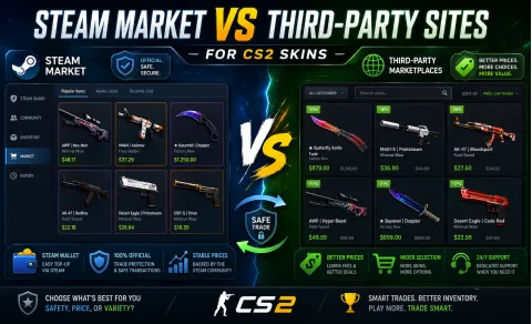 Mercado de Steam vs. sitios de terceros para skins de CS2