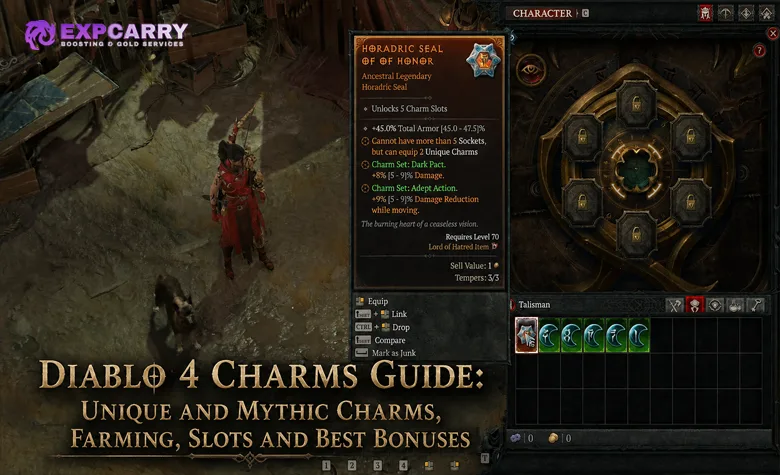 Guide des charmes de Diablo 4 : charmes uniques et mythiques, farm, emplacements et meilleurs bonus