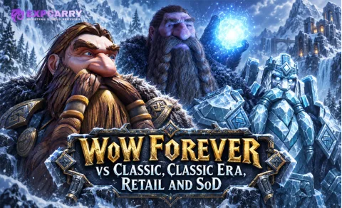WoW Forever frente a Classic, Classic Era, Retail y SoD