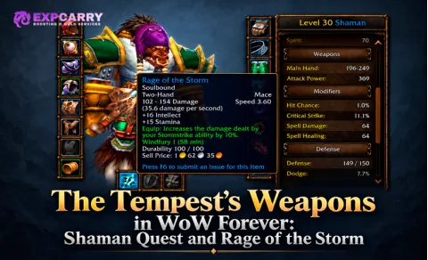 The Tempest's Weapons dans WoW Forever : quête du chaman et Rage of the Storm