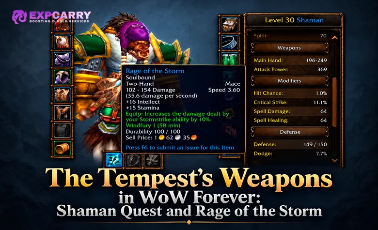 The Tempest's Weapons in WoW Forever: Schamanenquest und Rage of the Storm