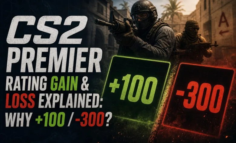 CS2 Premier Rating Gewinn & Verlust erklärt: Warum +100 / -300?
