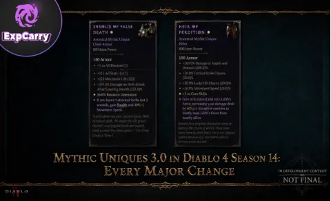 Mythiques uniques 3.0 dans Diablo 4 Saison 14 : tous les changements majeurs