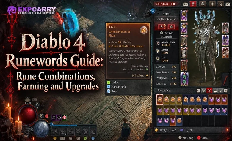 Guide des mots runiques de Diablo 4 : combinaisons, farm et améliorations