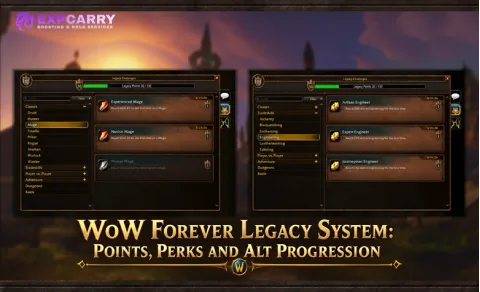 Sistema Legacy de WoW Forever: puntos, ventajas y progresión de personajes alternativos