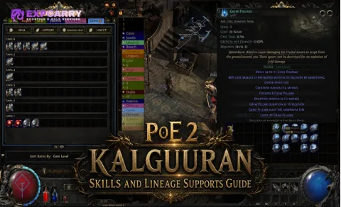 Guía de habilidades kalguuranas y apoyos de linaje de PoE 2