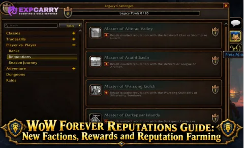 Guía de reputaciones de WoW Forever: nuevas facciones, recompensas y farmeo