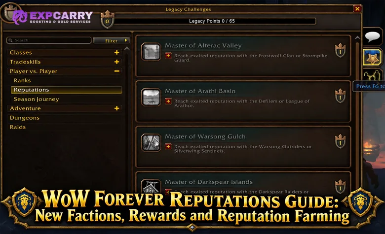 Guía de reputaciones de WoW Forever: nuevas facciones, recompensas y farmeo Guía de reputaciones de WoW Forever: nuevas facciones, recompensas y farmeo