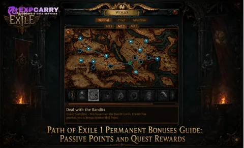 Guía de bonificaciones permanentes de Path of Exile 1: puntos pasivos y recompensas de misión