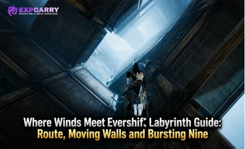 Guía del Laberinto Evershift de Where Winds Meet: ruta, muros móviles y Bursting Nine