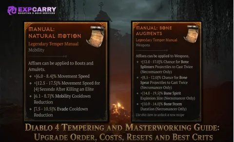 Guide de trempe et de perfectionnement dans Diablo 4 : ordre des améliorations, coûts, réinitialisations et meilleurs critiques
