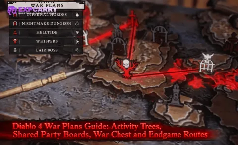Guide des plans de guerre de Diablo 4 : arbres d’activité, tableaux de groupe partagés, coffre de guerre et routes de fin de jeu