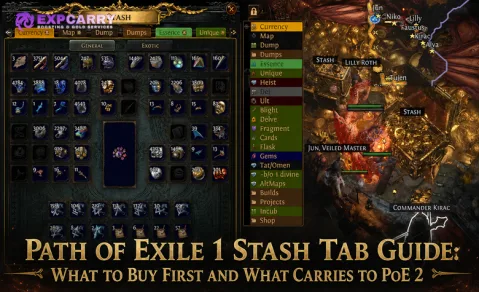 Guía de pestañas de alijo de Path of Exile 1: qué comprar primero y qué se transfiere a PoE 2