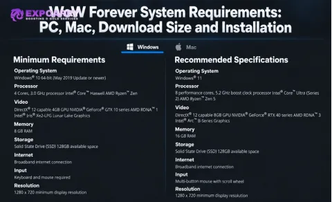 Requisitos del sistema de WoW Forever: PC, Mac, tamaño de descarga e instalación