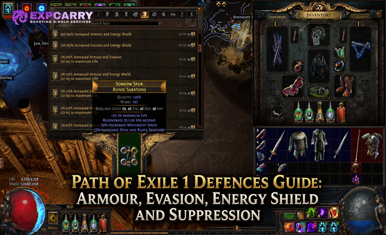Path of Exile 1 Verteidigungs-Guide: Rüstung, Ausweichen, Energieschild und Zauberunterdrückung