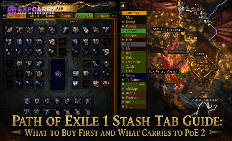 Path of Exile 1 Stash Tab Guide: What to Buy First and What Carries to PoE 2