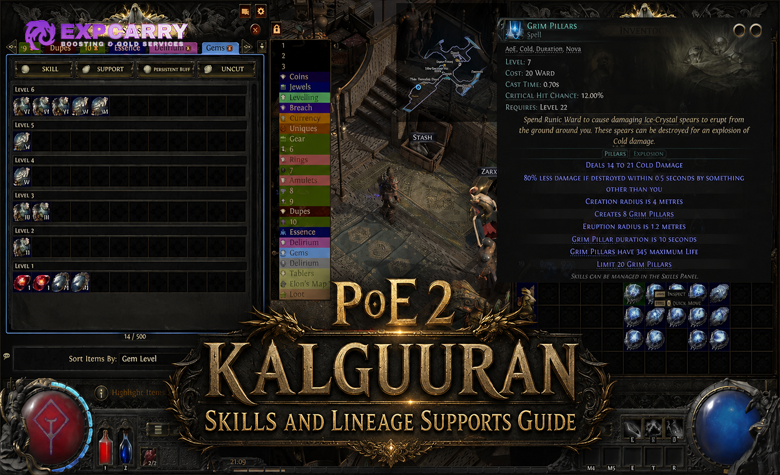 PoE 2 Kalguuran-Skills- und Lineage-Supports-Guide