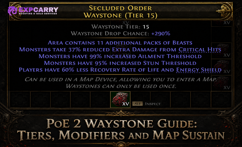 PoE 2 Waystone Guide: Tiers, Modifiers and Map Sustain