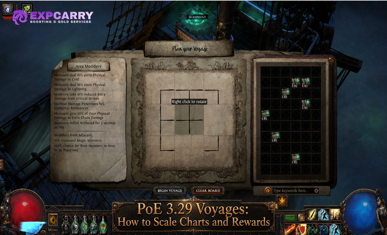 PoE 3.29 Voyages: Charts verbinden und Rewards steigern