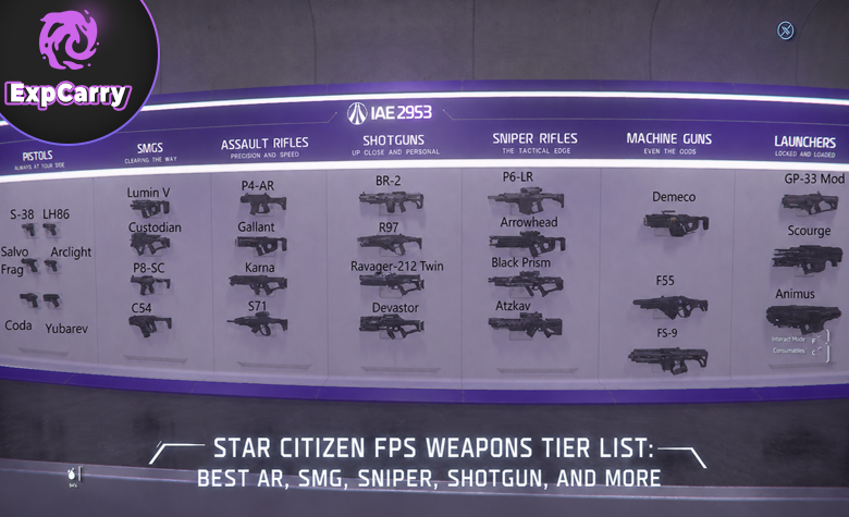 Star Citizen FPS Weapons Tier List: Best AR, SMG, Sniper, Shotgun, and More