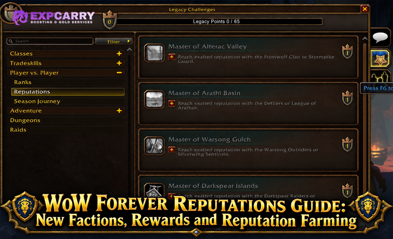 WoW Forever Reputations Guide: New Factions, Rewards and Reputation Farming