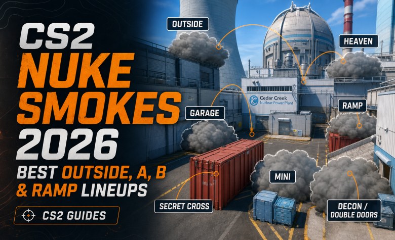 CS2 Nuke Smokes 2026: Best Outside, A, B & Ramp Lineups